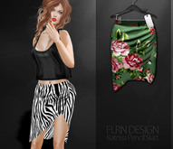 Katniss Pencil Skirt RosesGreen