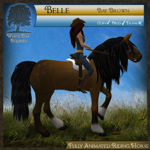 Second Life Marketplace White Oak Equines Bay Brown Horse