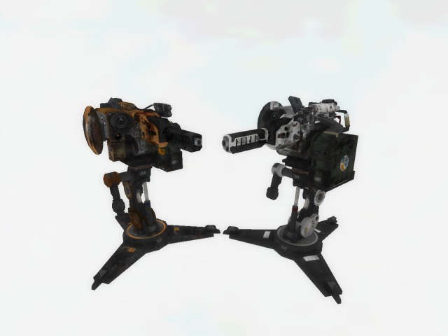 Sentry Turret Black White & Black Orange