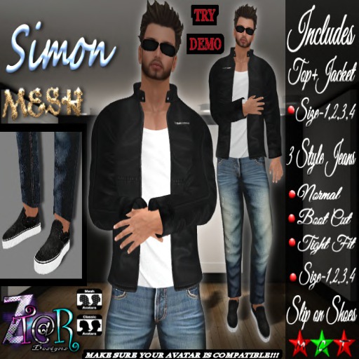 .:*ZT@R*:. SIMON MENS MESH OUTFIT