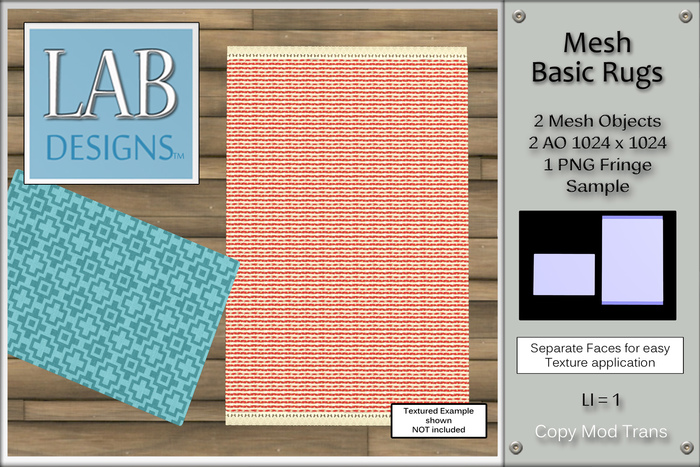 Lab Design Mesh Simple Fringed Rug - Full Permission 