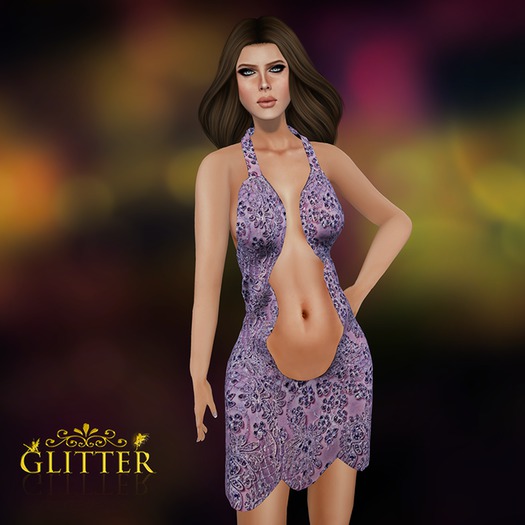 *GLITTER* INES MESH DRESS PURPLE
