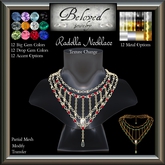 Beloved Jewelry : Radella Necklace (Texture Change) Choice of Silver, Platinum, Gold, 12 Gems, Amethyst, Ruby, Diamond