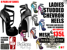 Mesh Head - Studded Chevron Heels SLINK & BELLEZA