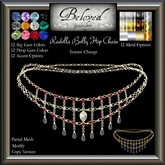 Beloved Jewelry : Victorian Cross Necklace (Texture Change) Choice of Silvers, Platinum, Golds, 12 Gem Colors