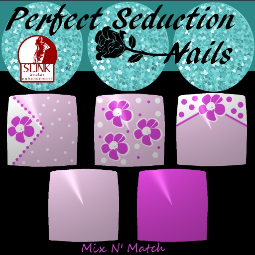 PS! Pink Flower Nail Box Mix N' Match