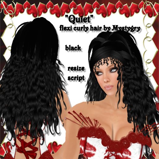 Quiet flexi curly hair black flirt sensual resize fairy mermaid NEW