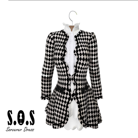 [S.O.S] Sorcerer Dress - Checkerboard