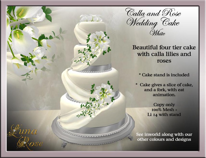 Calla & Rose cake - Pink & Purple