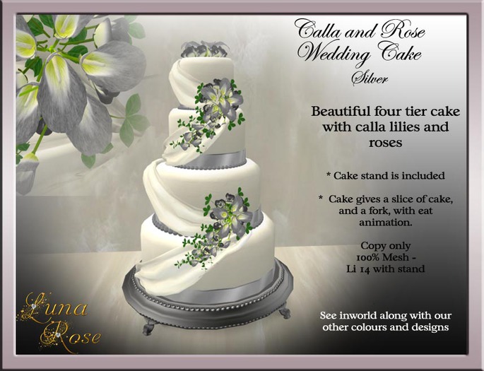 Calla & Rose cake - Pink & Purple