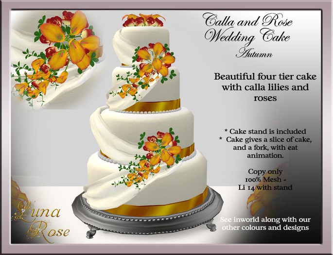 Wedding Cake - Calla & Rose  - Autumn