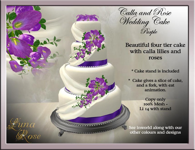 Wedding Cake - Calla & Rose  - Purple