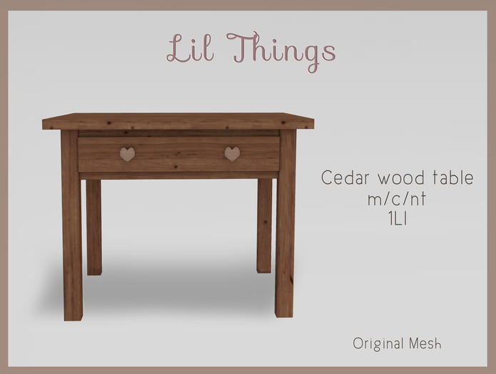 .:Lil Things:. Cedar wood table