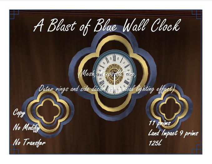 A Blast of Blue Wall Clock and decor