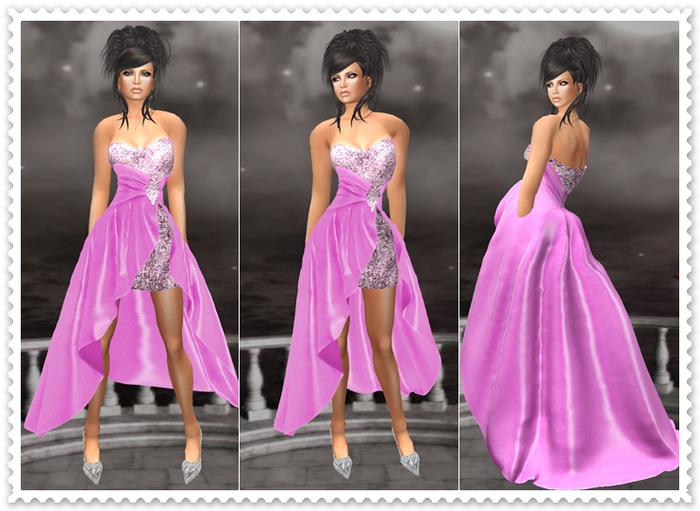Mesh Cocktail Dress Laura Purple