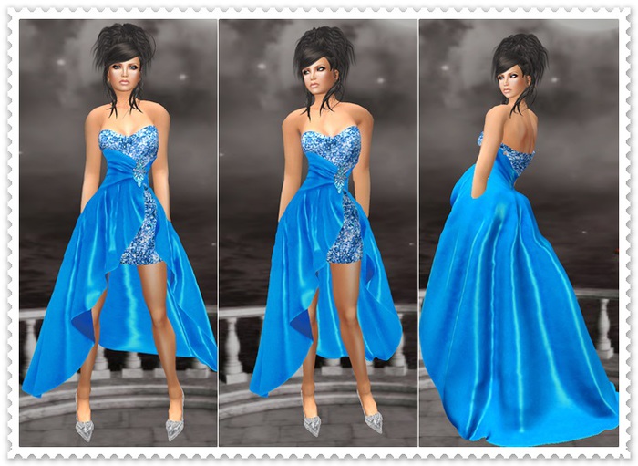 Mesh Cocktail Dress Laura Blue