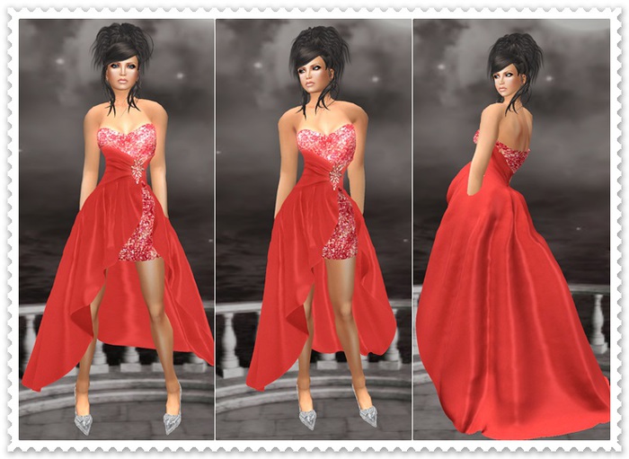 Mesh Cocktail Dress Laura Red