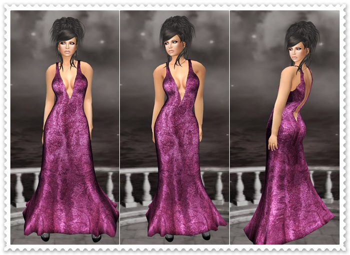 Mesh Gown Bine Purple