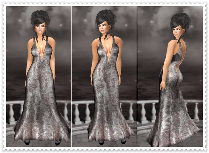 Mesh Gown Bine Silver