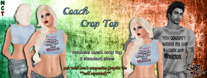 {Ms. B. Designs} Coach Crop Tee Boxed