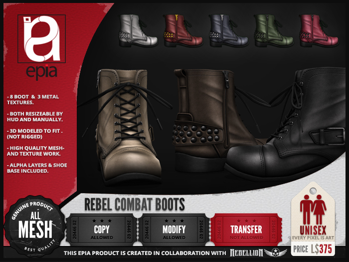 (epia) - Rebel Combat Boots  DEMO
