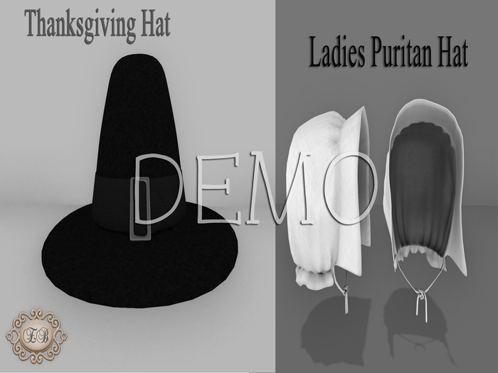 .:Ecce Bellus:. Thanksgiving/Puritan ,Bonnet, Pheasant, Medieval Hat   DEMO