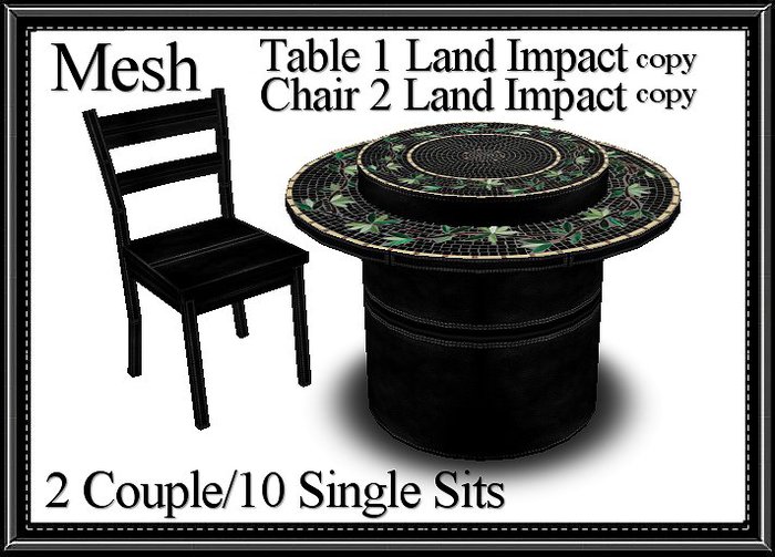 ONYX - MESH TABLE AND CHAIRS MOSIAC