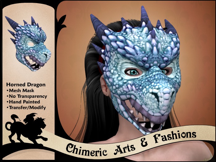 ~Chimeric Fashions~ Horned Dragon (Blue)