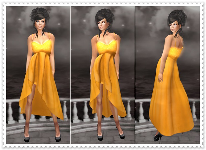 Mesh Spaghetti Dress Linsey Orange