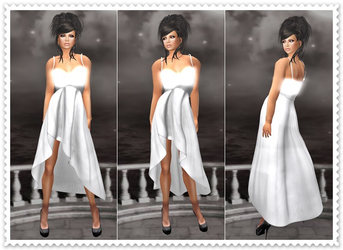 Mesh Spaghetti Dress Linsey White
