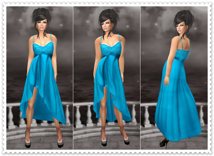Mesh Spaghetti Dress Linsey Light Blue