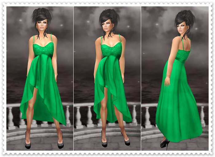 Mesh Spaghetti Dress Linsey Green