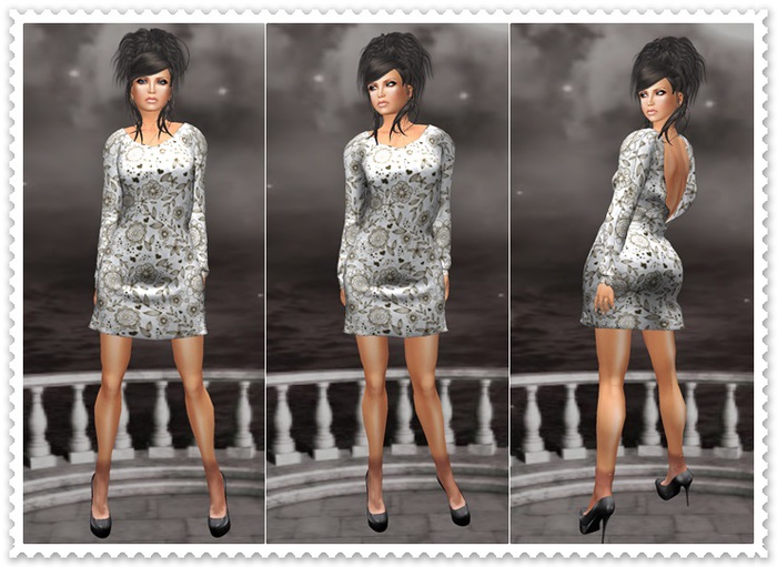 Mesh Mini Dress Mandy Lightgrey