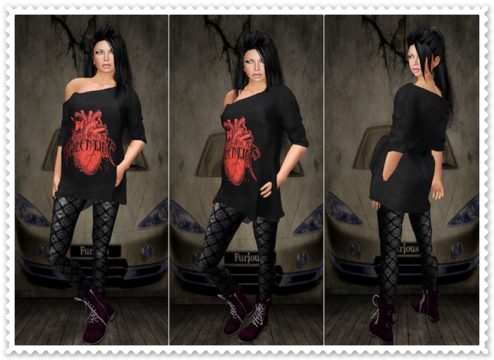 Mesh Vampire Funky Heart