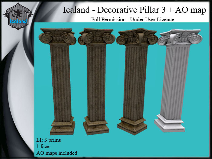 Icaland - Decorative Pillar Model 2 + AO map