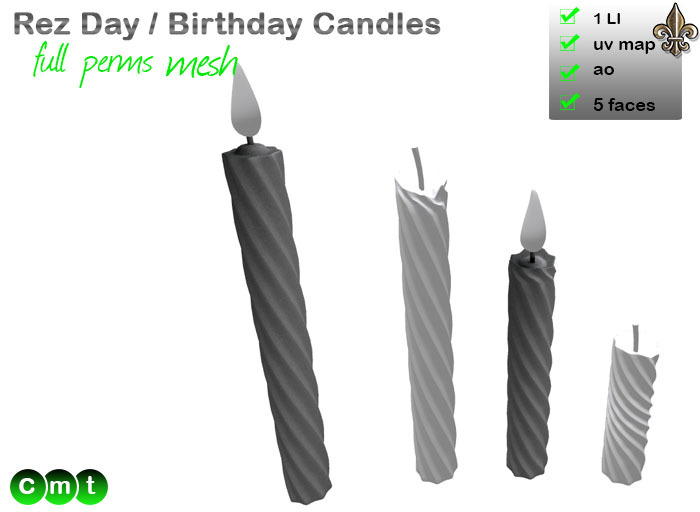 -----LS Inc. Full Perms Rez Day / Birthday Candles  -----