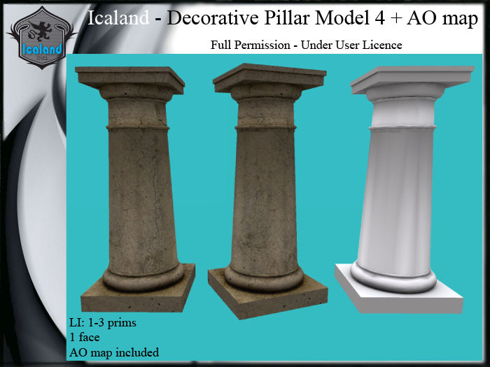 Icaland - Decorative Pillar Model 4 + AO map