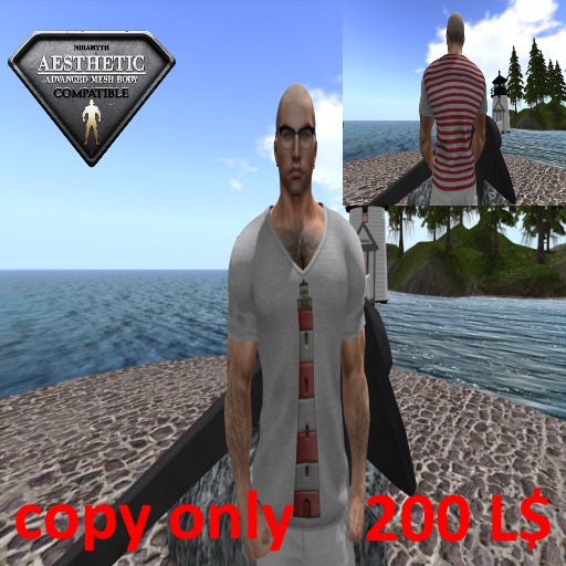 AESTHETIC V-neck shirt Lighthouse