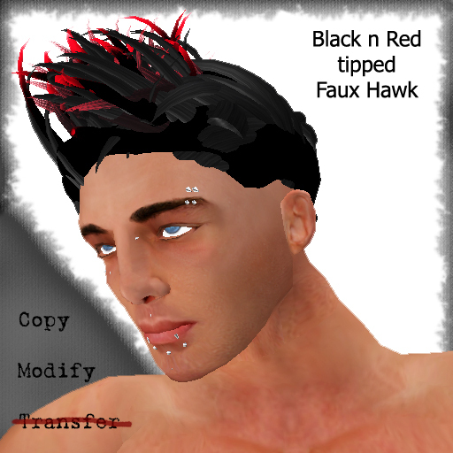 RH-Black n Red tipped Faux Hawk