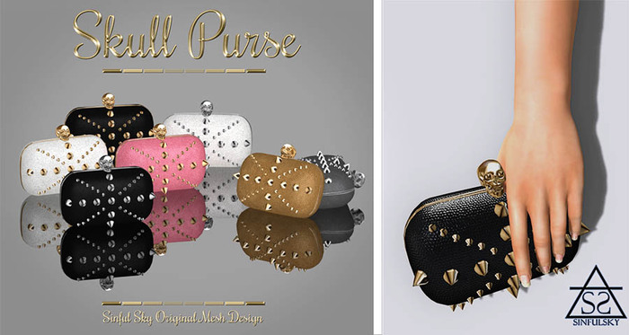 SS-Skull Purse Gold/Black
