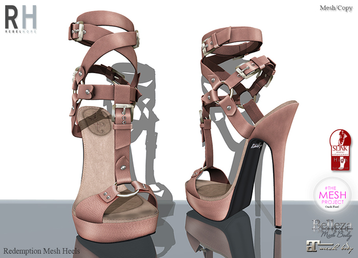 !Rebel Hope - Redemption Mesh Heels Rawhide