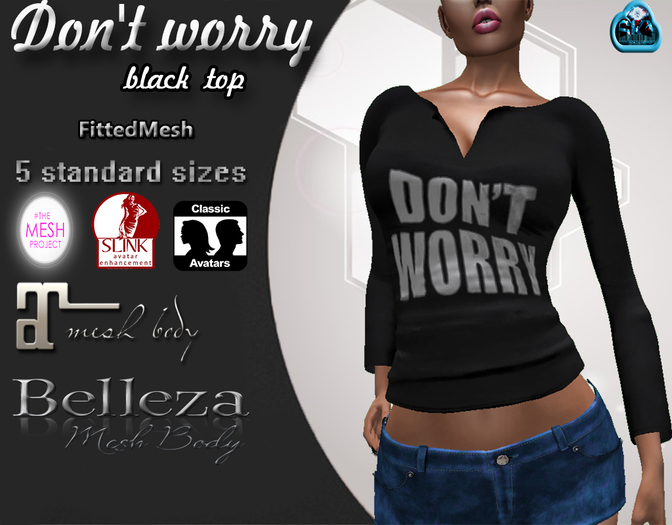 ~Black~:::Don't Worry Slim Top::::