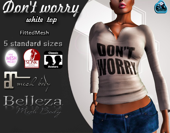 ~White~:::Don't Worry Slim Top::::