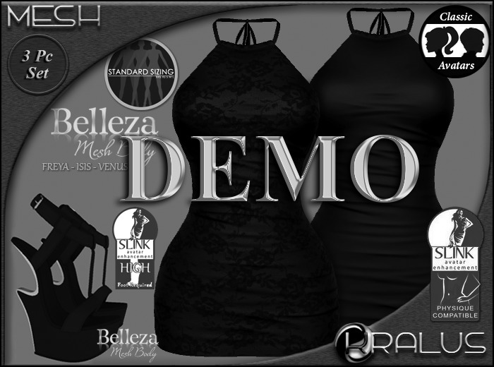 ::KRALUS:: Mesh : Vixen : Black (DEMO)