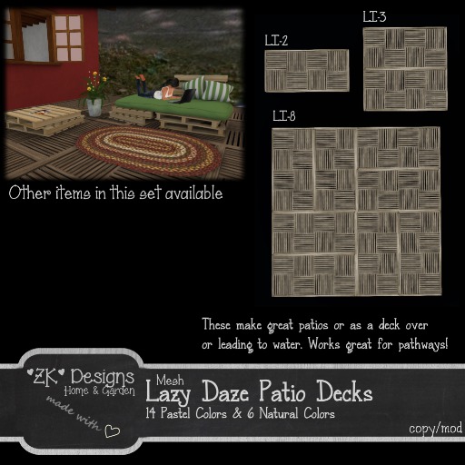 *ZK* Mesh Garden Wood Patio Deck Boards