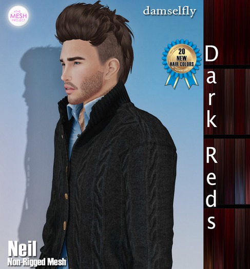 **DD**Damselfly Neil Non-Rigged Mesh Dark Reds