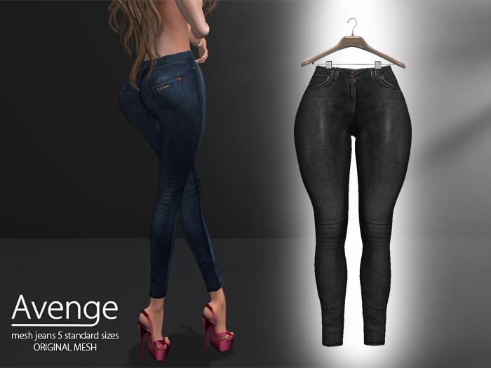 Second Life Marketplace [Avenge] Bum Bum jeans black denim