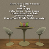 Retro Patio Table & Chairs Beige