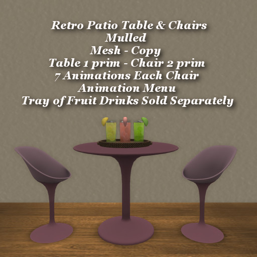 Retro Patio Table & Chairs Mulled