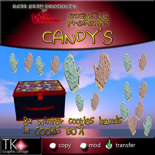 CANDYs * 8x Winter cookies hands * in COOKIE BOX
